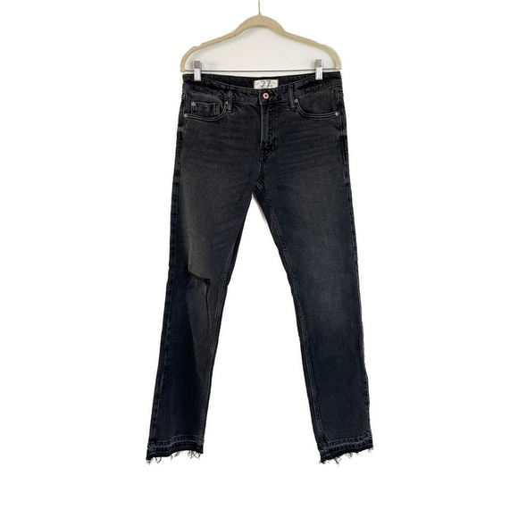 NEW Free People We The Free Slim Boyfriend Faded Black Ripped Jeans Size 27 - Picture 3 of 4